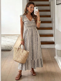 Women's Printed Dress Seaside Vacation Retro Style