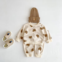 Baby Clothes Suit Cotton Round Neck Bear Cartoon Sweater