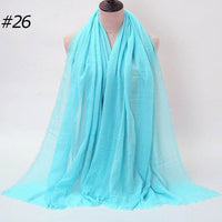 Pure Color Pleated Cotton Scarf Cotton And Linen Scarf