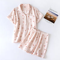 Women's Fashion Simple Short-sleeved Shorts Home Wear Set
