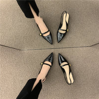 Women's Fashion Simple Chunky Heel Closed Toe Sandals