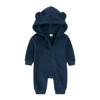 Baby Fashion Simple Solid Color Thick Jumpsuit