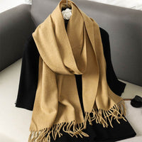 Solid Color Maillard Scarf Cashmere-like Women Warm Shawl