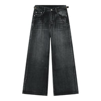 New American High Street Pu Handsome Mop Straight Loose Jeans