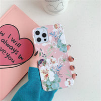 Compatible with Apple , Ins Simple Flowers Apple Mobile Phone Hard Case