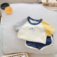 New Boys Thin Short Sleeve Cartoon Sports Suit