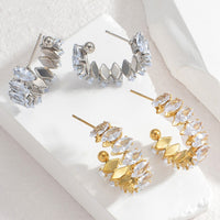 French Simple And Light Luxury Diamond Ring Women's Earrings