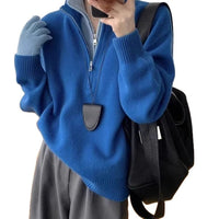 Casual Versatile Loose False Two Pieces Advanced Design Sweater