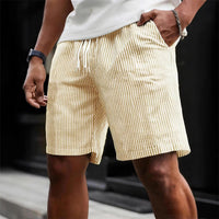 Striped Lace-up Sweatpants Minimalist Cropped Shorts