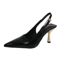 Fairy-style Stiletto-heel Pointed-toe Open-back Closed-toe Sandals