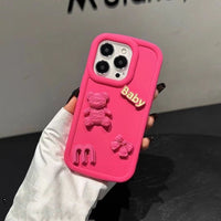 Three-dimensional Bear Modification Machine Phone Case