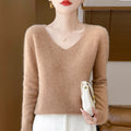Women's Woolen Sweater V-neck Loose Wool Base Shirt