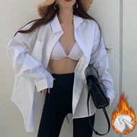 Boyfriend Style White Pure Cotton Coat Design Sense Niche Idle Style Shirt Outer Tops