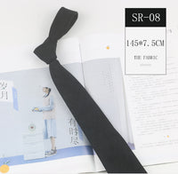 Korean Style Casual Suede Pure Color Artistic Shirt Macaron Color 7cm Hand Tie
