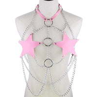 Leather Pentagram Chest Belt Body Chain