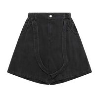 Washed Denim Loose Shorts Men's Fashion Design Sense