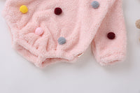 Romper Girl Hair Ball Korean Crawl Clothes