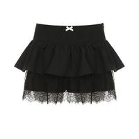 Sweet And Spicy Lace Layered Cake Dress Design Sense Pleated Slim-fit Skirt