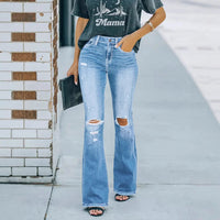Women's Ripped Skinny Jeans Fashion Wash