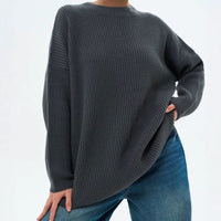 Spring And Autumn Loose Solid Color Knitted Pullover Sweater