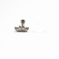 Titanium Alloy Puncture Diamond Inlaid Crown Solder Ball Labret