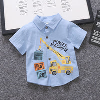 Anchor Print Little Boy's Children's Suit Korean Short Sleeve T-Shirt Children's Wear