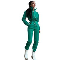 Stand-up Collar Cinched European And American Leisure Jumpsuit