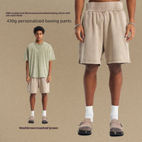 High Street Distressed Wash American Fashion Brand Retro Wide Leg Trendy Men's Shorts