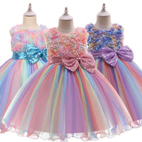 New Bowknot Children's Princess Dress Mesh