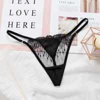 Sexy Strip Transparent Embroidered Women's Underwear Ultra-thin
