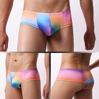 Low Waist Men's Underwear Printed U Convex Mesh Breathable