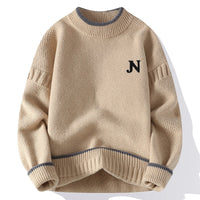 Autumn And Winter Youth Sweater Men's Thickened Round Neck Multicolor Base Knitting Cotton Jersey