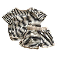Baby Cotton Loose T-shirt Shorts Two-piece Set