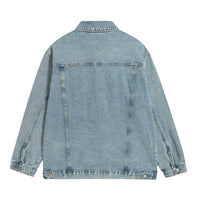 Hip Hop High Street English Letters Patterned Denim Jacket
