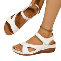 Women's Floral Velcro Platform Sandals