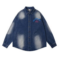 National Fashion High Street Niche Cartoon Printing Denim Shirt Jacket