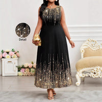 Womens Sleeveless Elegant Vacation Bodycon Dress With Digital Print