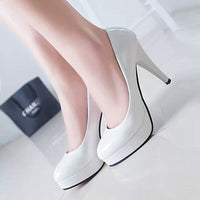 Patent Leather Fashion Shallow Mouth Low Stiletto Heel Super High Heels