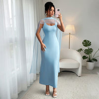 Womens Fashion Solid-Color Slim-Fit Camisole Dress