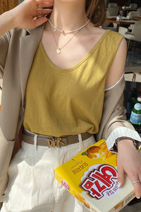 Strap Vest Women's Summer Outerwear White Base Layer