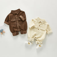Korean Version Baby Workwear Romper Casual Jumpsuit Corduroy