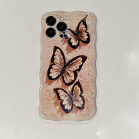 Wave Pattern Blue Light Butterfly Pattern Phone Case