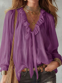 Fashionable V-neck Loose-fit Shirt Top