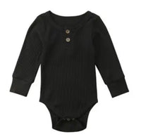 Infant Sunken Stripe Cotton Long Sleeve Triangle Rompers