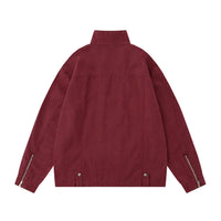 Stand Collar Zipper Jacket Men's Loose Spring And Autumn Sleeve Zipper Workwear