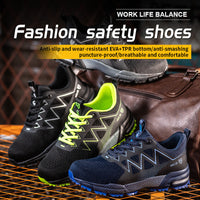 European Code Flying Woven Steel Toe Cap Safety Shoes Male Attack Shield And Anti-stab