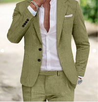 Men's Digital Printing Casual Suit Top Two-piece Pants