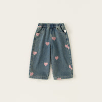 Girl's Love Jeans Wide-leg Straight Pants