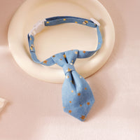 Designer Dog Collar For Small Medium Dogs Long Tie Golden Star Fancy Neck Wear Adjustable Animal Decoration Pet Cat Accessories