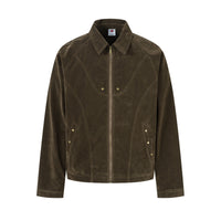 Retro Patchwork Black Jacket Unisex Designer-Style Niche Loose Coat